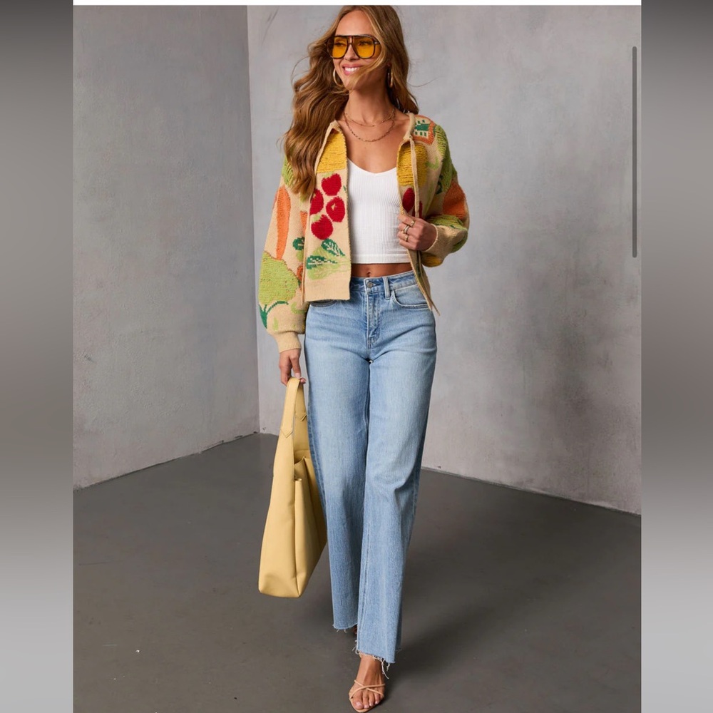 Vici Multicolor Fruit Pattern Cardigan - image 2